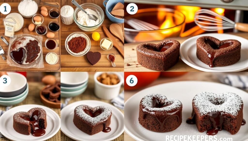 Chocolate Lava Cake Baking Steps