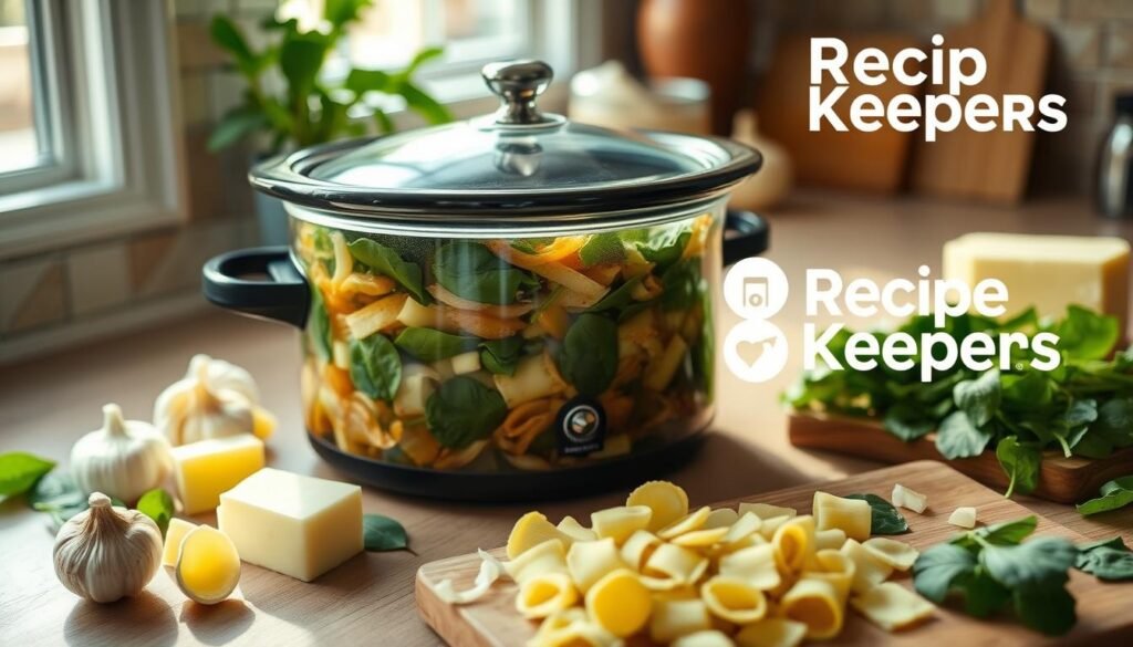 Crockpot Spinach French Onion Soup Preparation