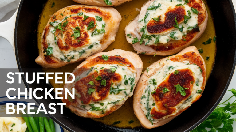 Delicious Stuffed Spinach and Cheese Chicken Breast