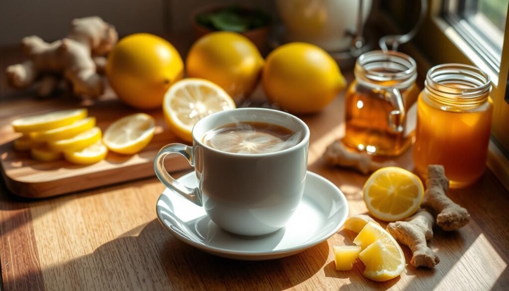 Ginger Lemon Honey Tea Preparation