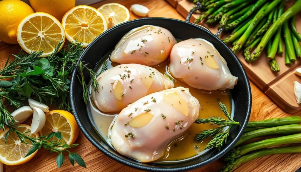 Herbed Lemon Butter Chicken Preparation
