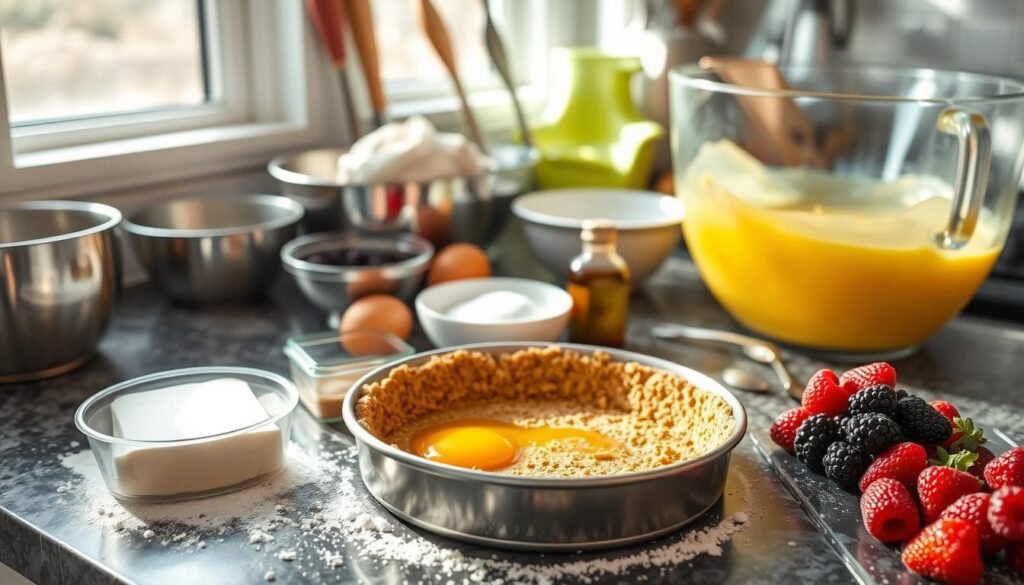 Homemade Cheesecake Preparation