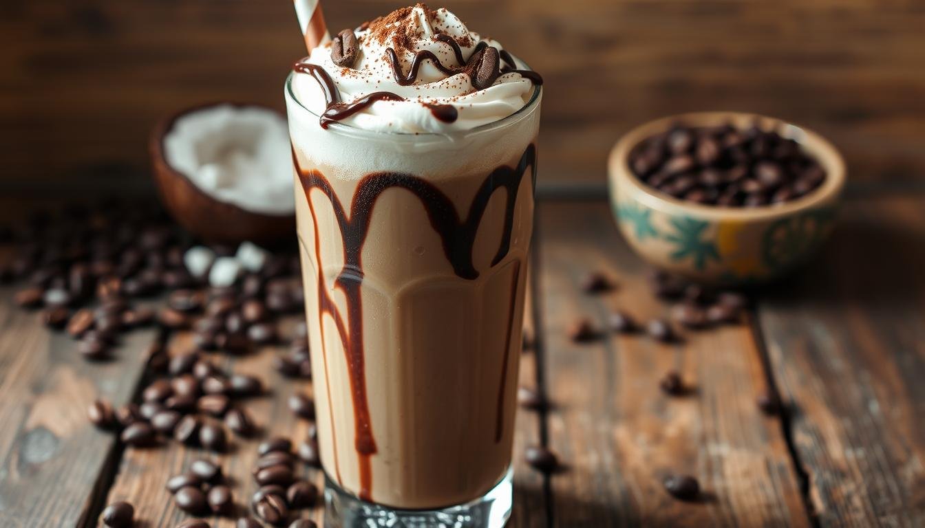 Homemade Mocha Frappe with Coconut Milk