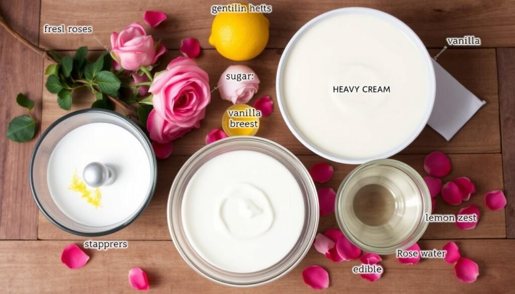 Ingredients for Rose-Scented Gelatin-based Dessert