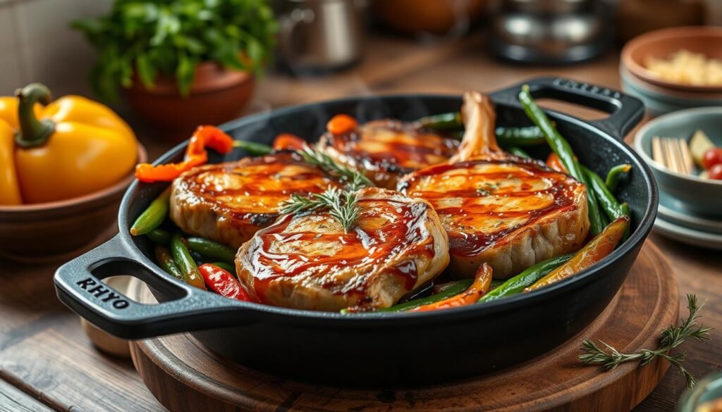 One-Pan Meal Honey Garlic Pork Chops