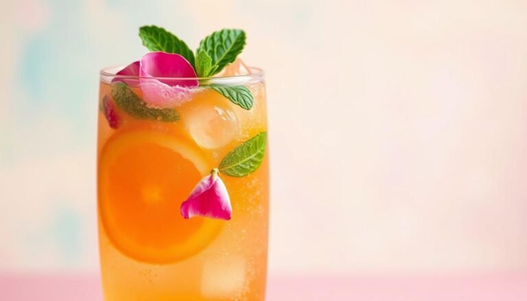 Orange, Rosewater, and Mint Sparkler Mocktail