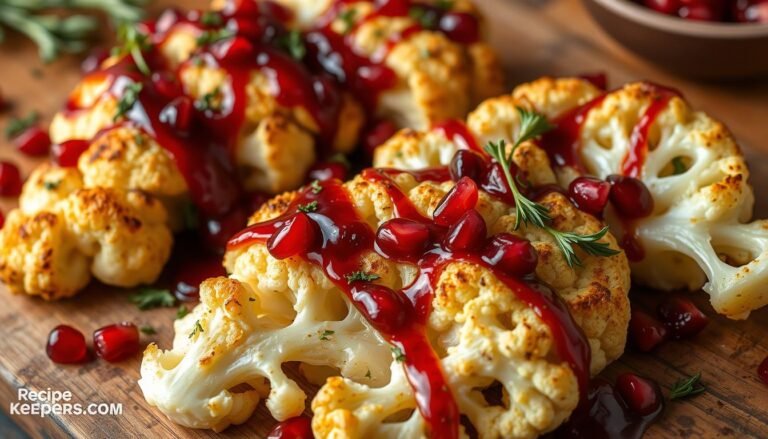 Roasted Cauliflower Steaks with Pomegranate Glaze