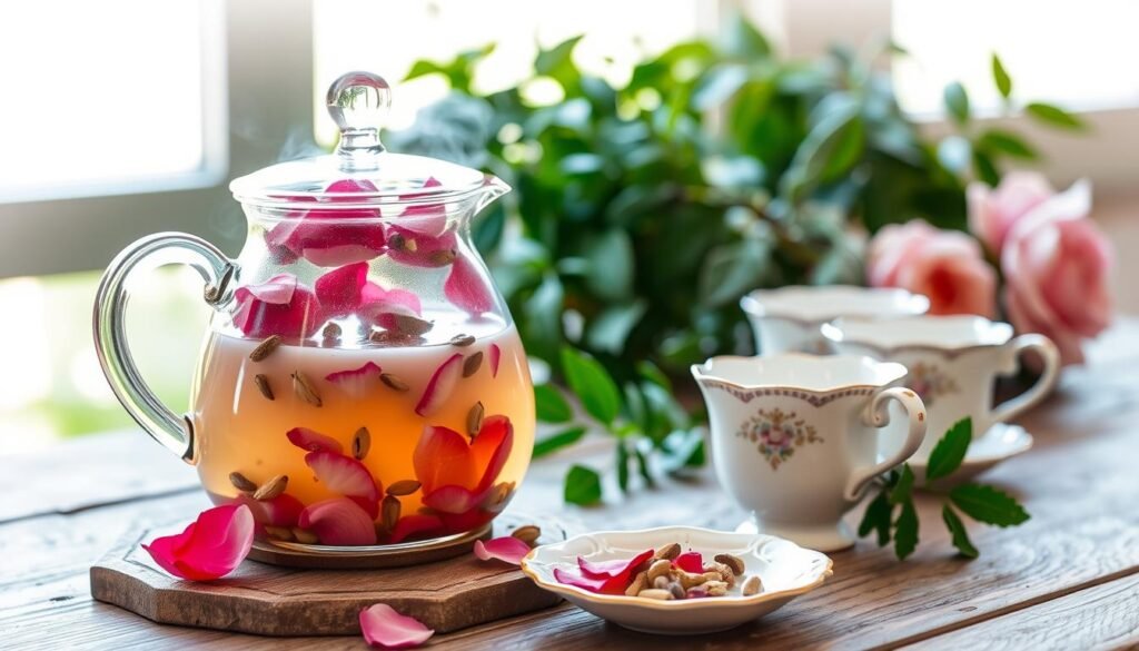 Rose and Cardamom Milk Tea Preparation