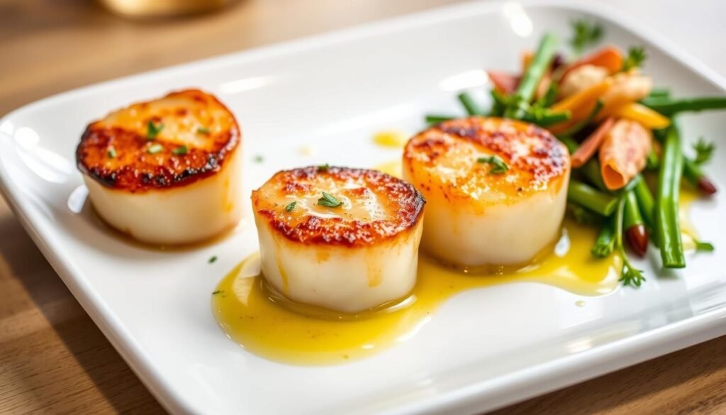 Seared Scallops with Champagne Butter Sauce