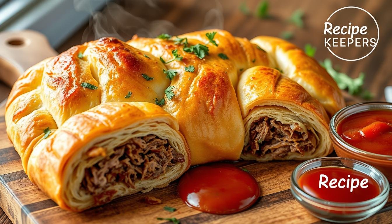 Shredded Beef and Caramelized Onion Stromboli