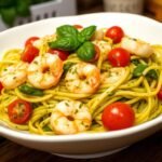 Simple Pesto Shrimp Linguine