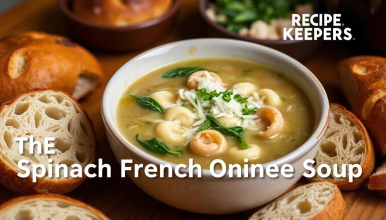 Spinach French Onion Soup with Tortellini