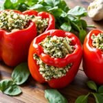 Spinach and Artichoke Stuffed Bell Peppers