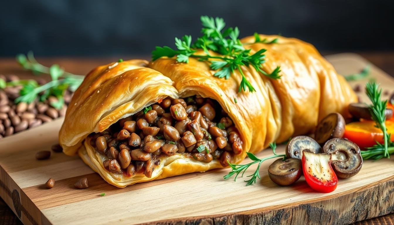 Vegan Lentil and Mushroom Wellington