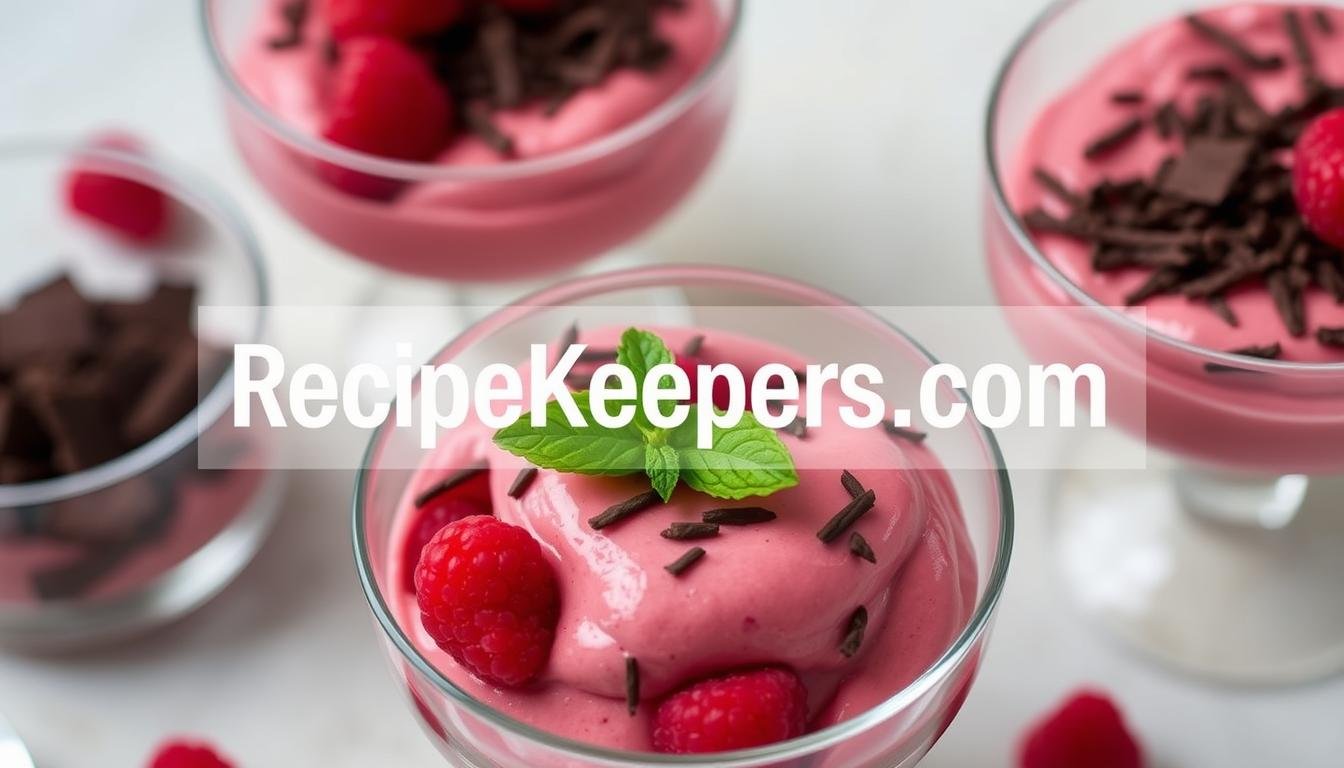 Vegan Raspberry Mousse with Dark Chocolate Shavings