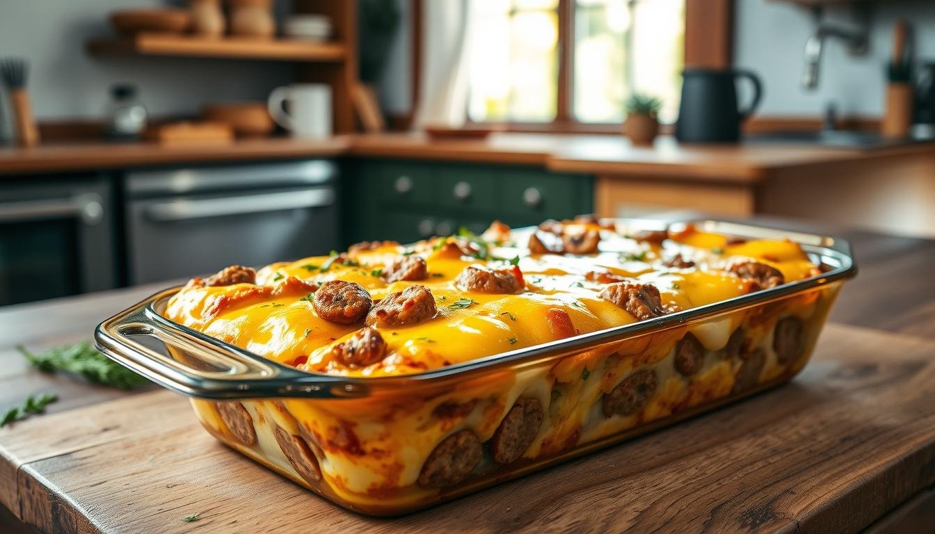 breakfast sausage and cheese casserole