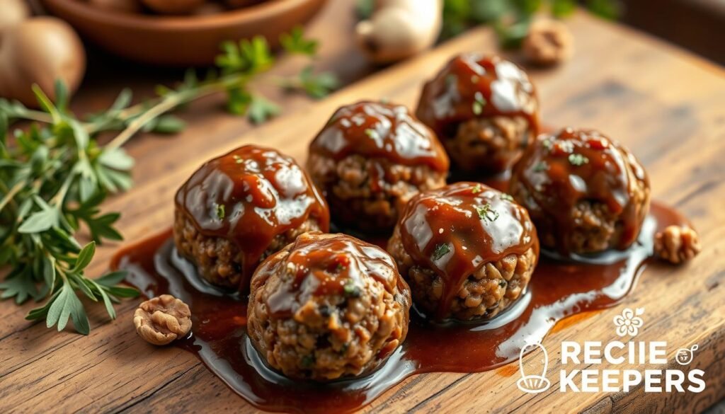 mushroom walnut meatballs
